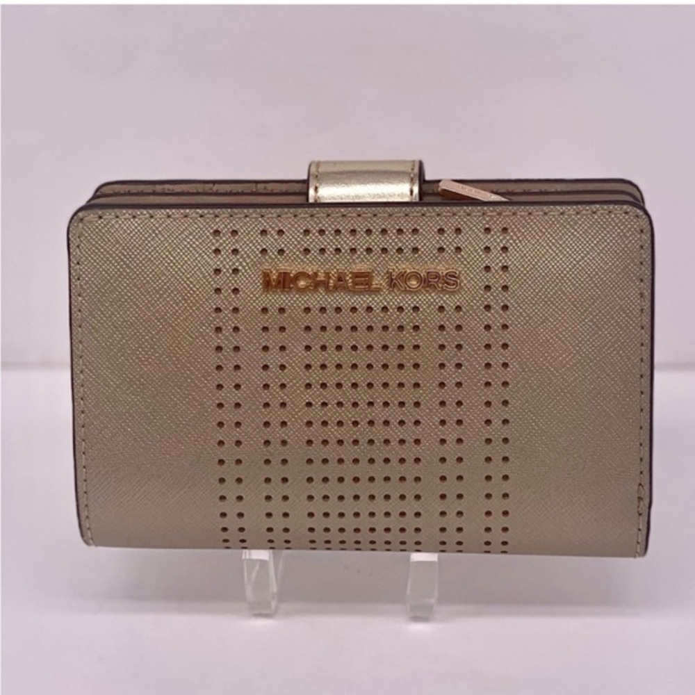 Michael Kors Gold Bifold Medium Wallet Pale Gold
